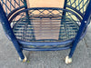 Navy Rattan Bar Cart on Castors