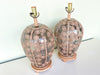 Pair of Faux Bamboo Glass Icing Lamps