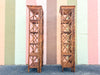 Pair of Island Style Tortoiseshell Rattan Etageres