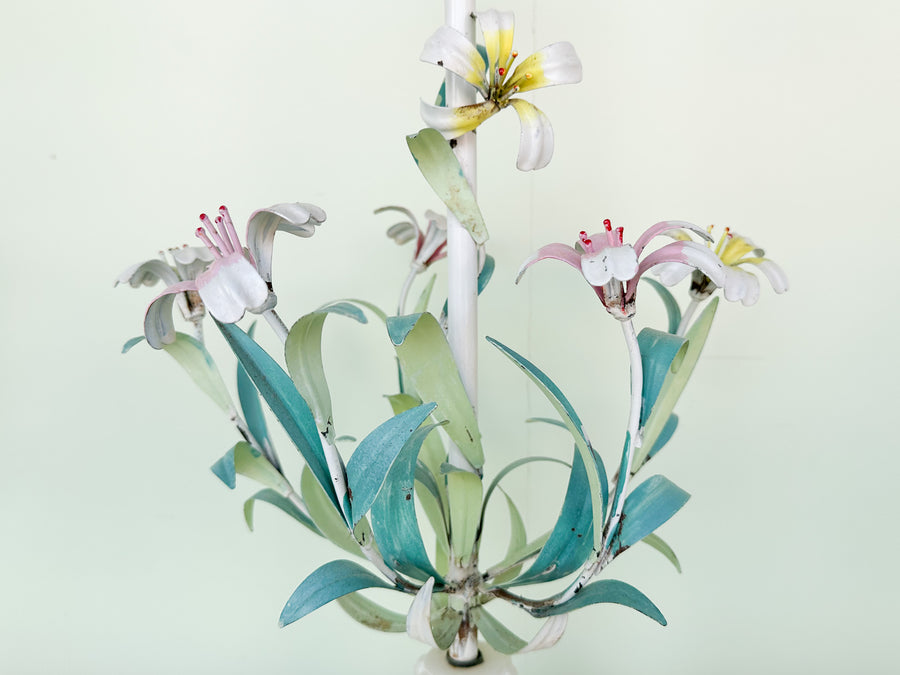 Pair of Cute Floral Tole Lamps