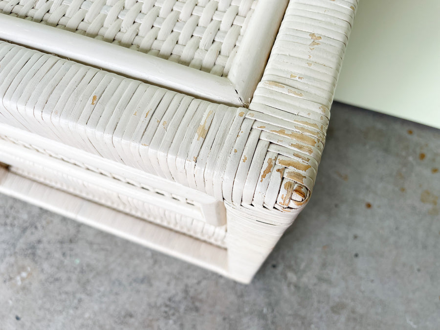 Pair of Wicker Wrapped Nightstands