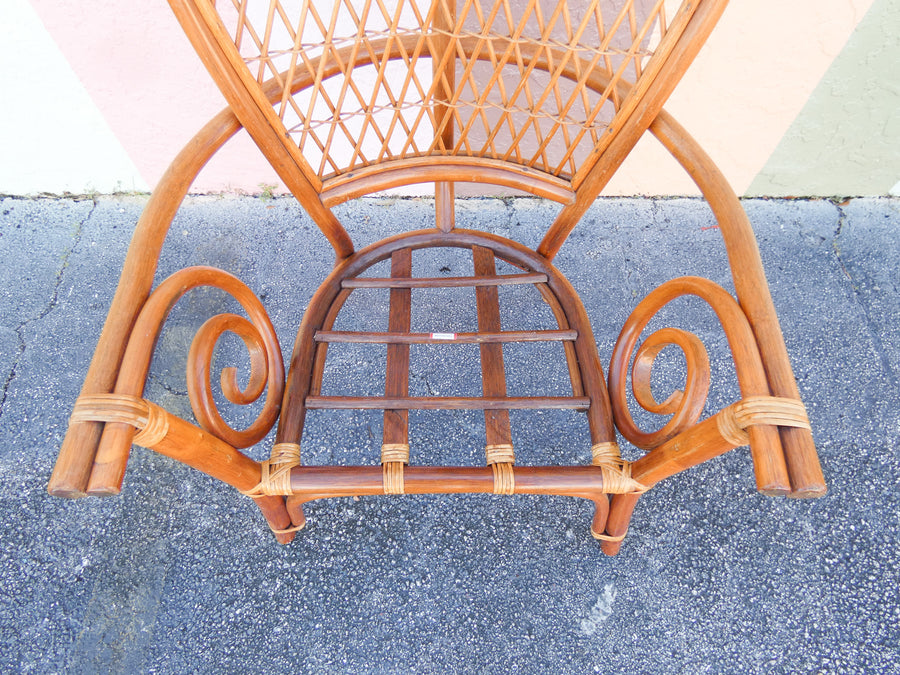 Pair of Rattan Balloon Back Chairs