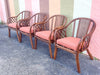 Set of Four Cane and Lattice Rattan Dining Chairs