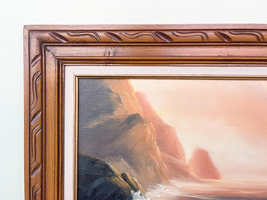 Coral Sunset Seascape Original Art