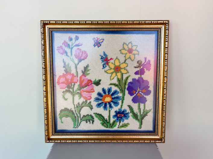 Granny Chic Floral Needlepoint