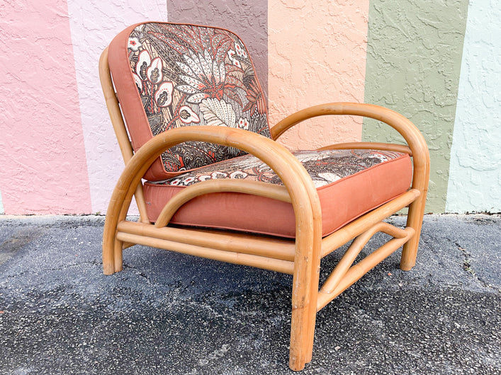 Old Florida Rattan Lounge Chair