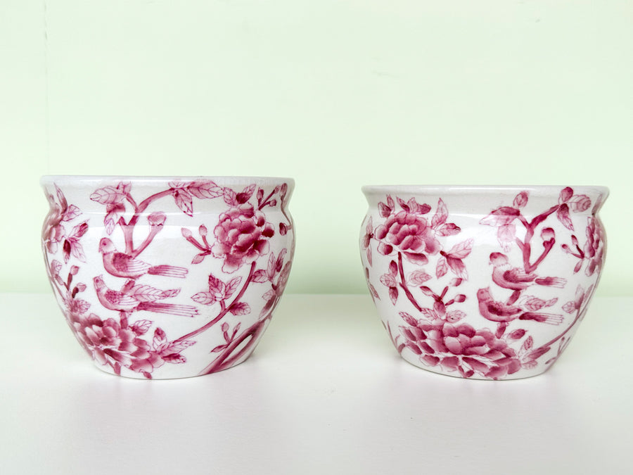 Pair of Petite Rose Cachepots