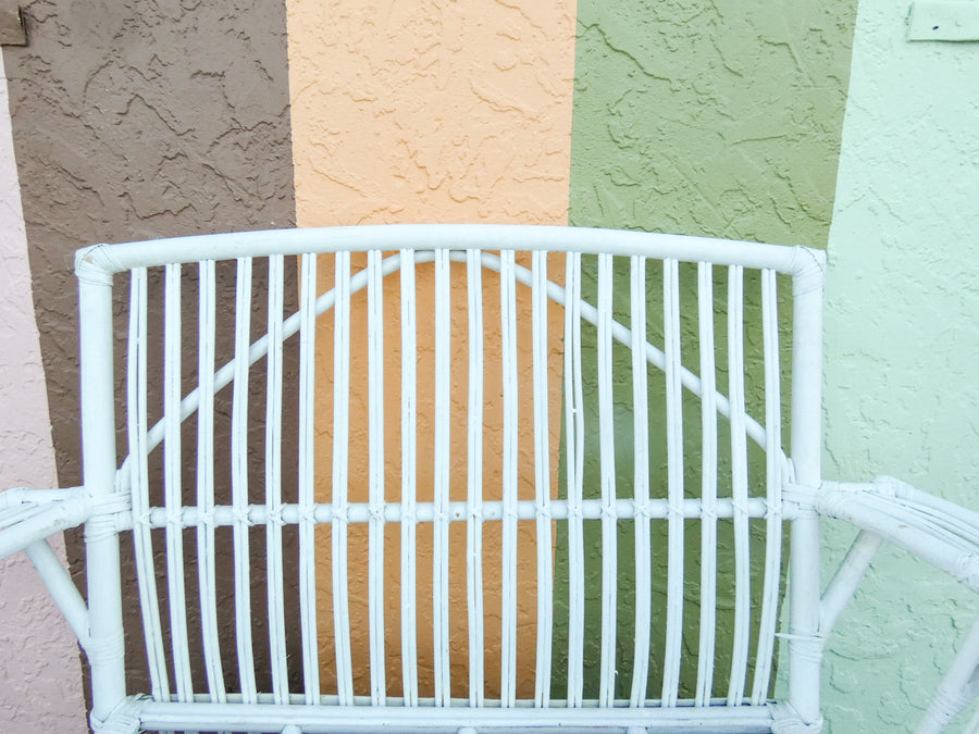 Stick Wicker Painted Loveseat