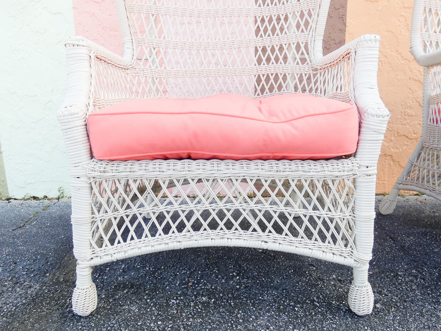 Pair of Island Chic Rattan Hooded Chairs