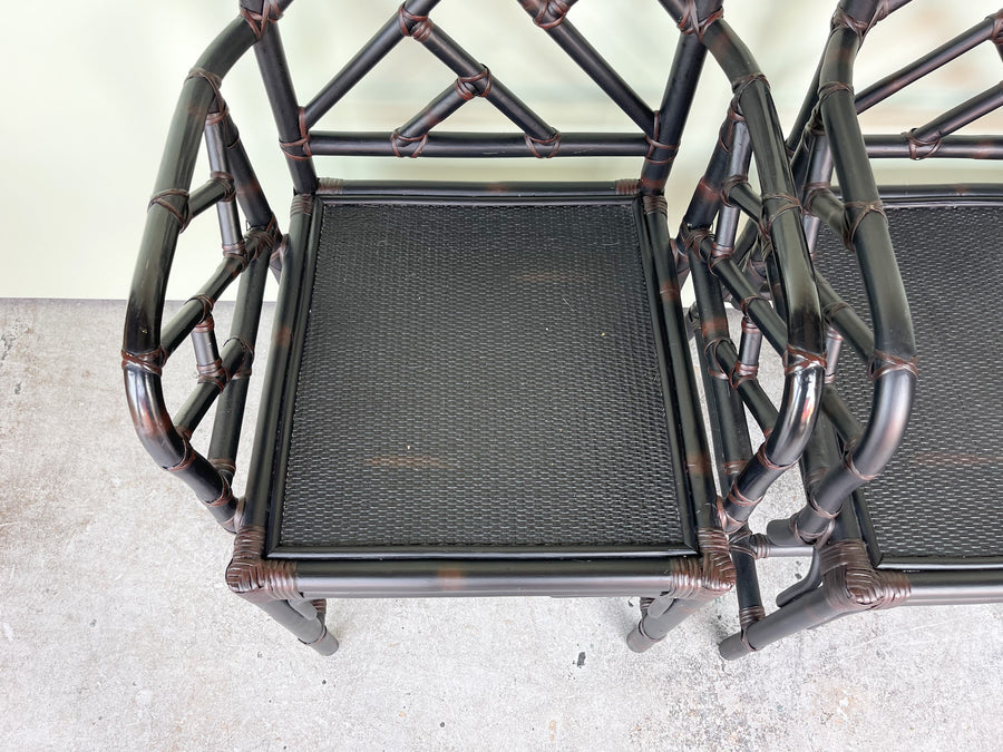 Pair of Modern Chippendale Arm Chairs