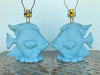 Pair of Kissing Fish Plaster Lamps