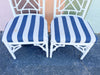 Pair of Striped Rattan Chairs