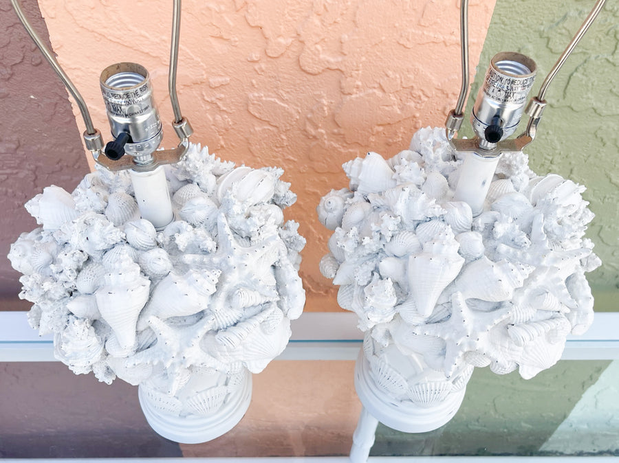 Pair of Coastal Chic Shell Lamps