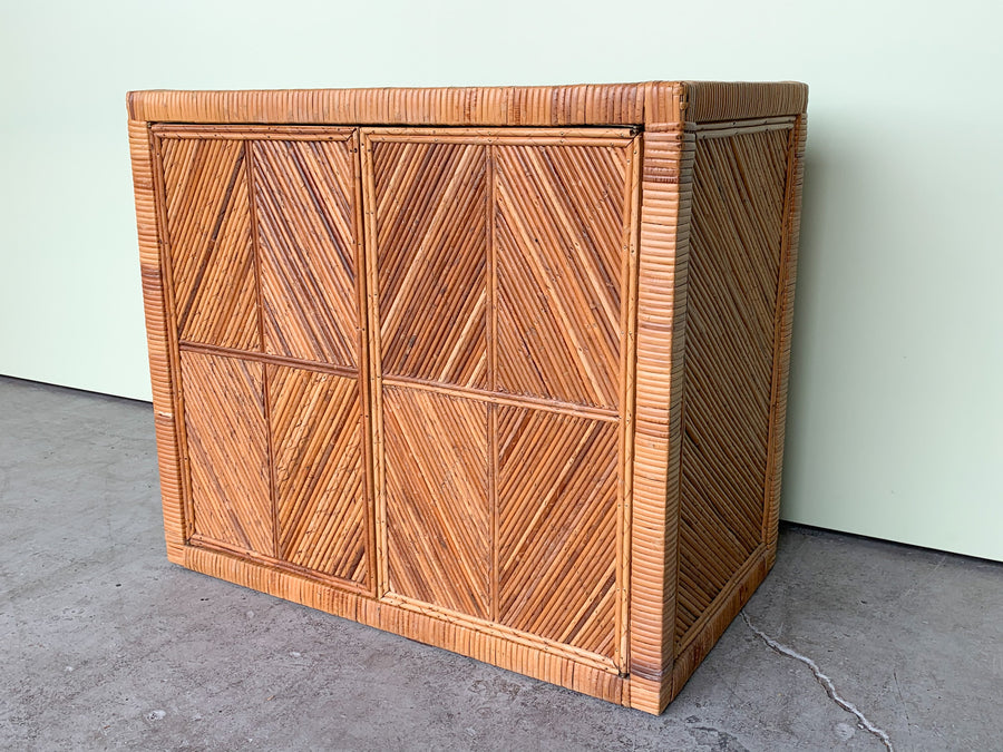 Pair of Oversized Rattan Chests