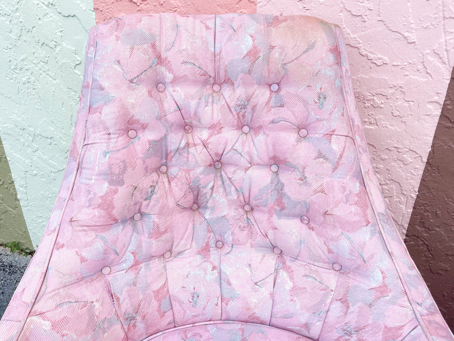 Pair of Pink Chic Floral Upholstered Chairs