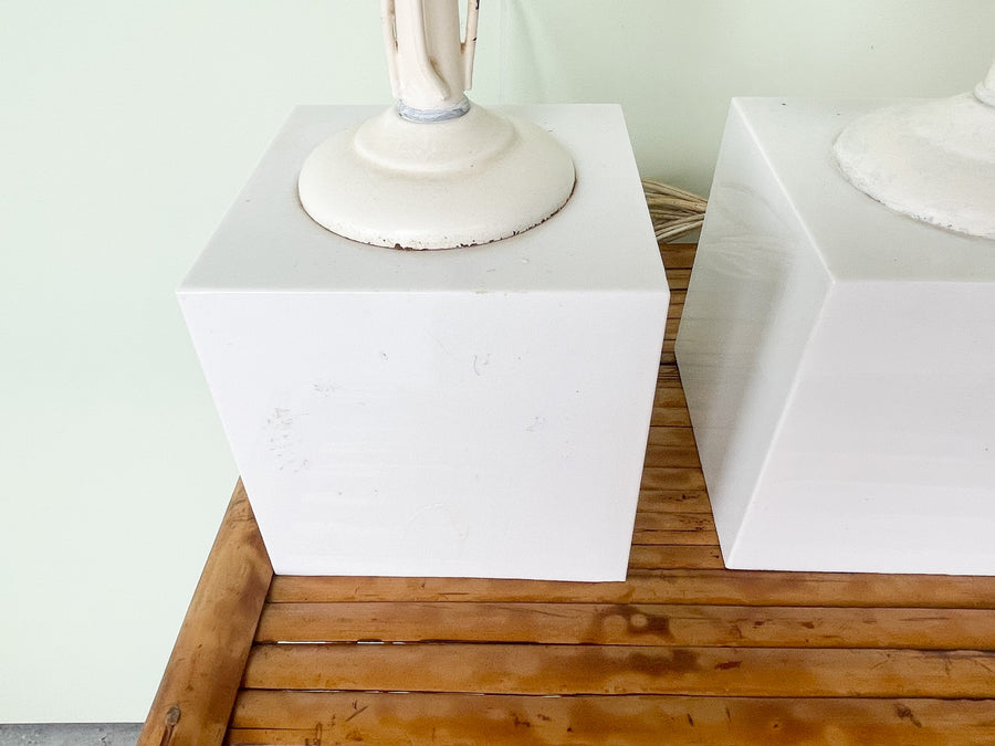 Pair of Tole Flower Lamps