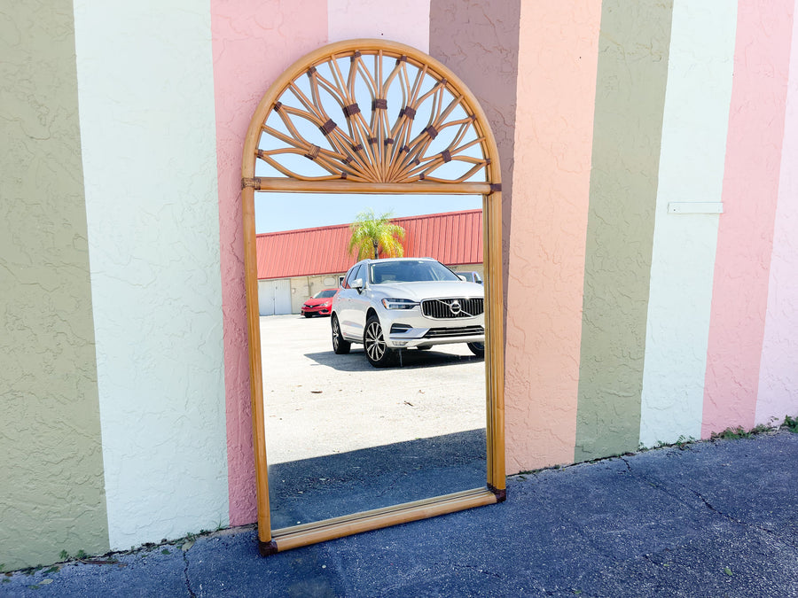 Huge Rattan Sunburst Mirror