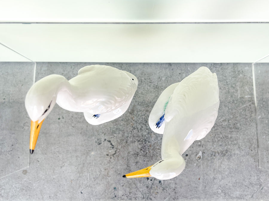 Pair of Italian Ceramic Herons