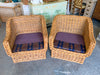 Pair of Wicker Works Rattan Lounge Chairs