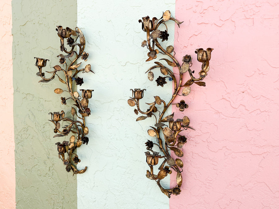 Pair of Italian Tole Wall Sconces