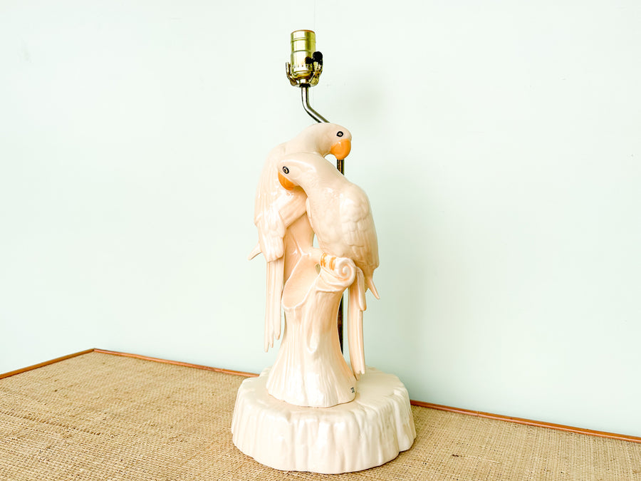 Two Lovebirds Ceramic Lamp