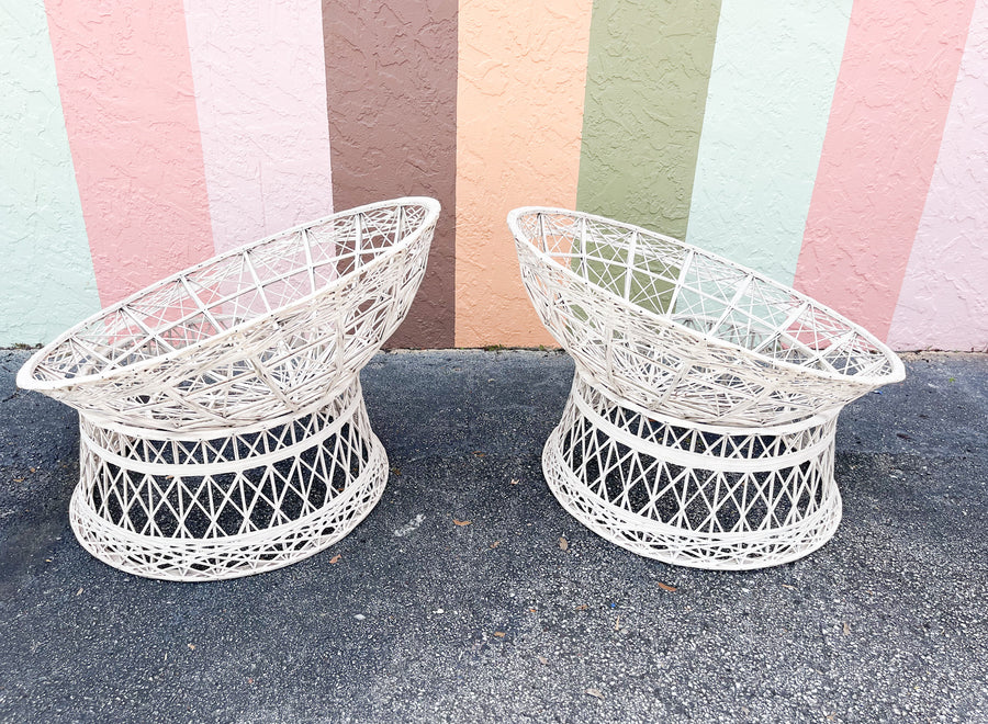 Pair of Fab Webspun Papasan Chairs