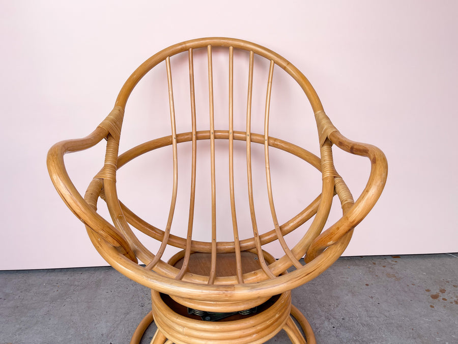 Pair of Islandy Rattan Swivel Chairs