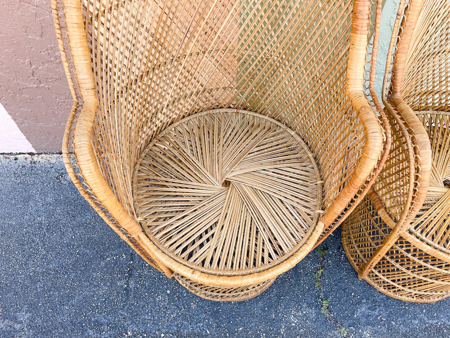 Pair of Fab Island Chic Rattan Chairs