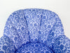 Blue and White Forever Upholstered Swivel Chair