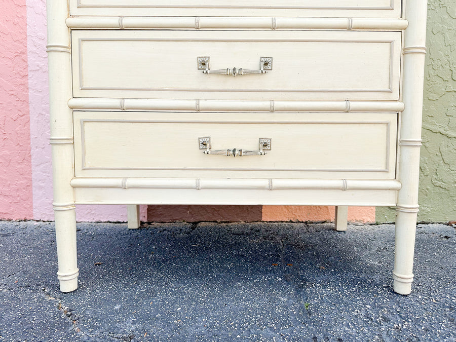 Oversized Faux Bamboo Nightstand