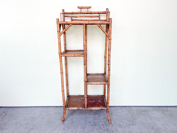 Tortoiseshell Rattan Etagere