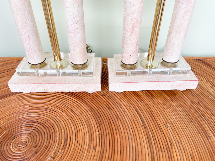 Pair of Hollywood Regency Style Shell Lamps