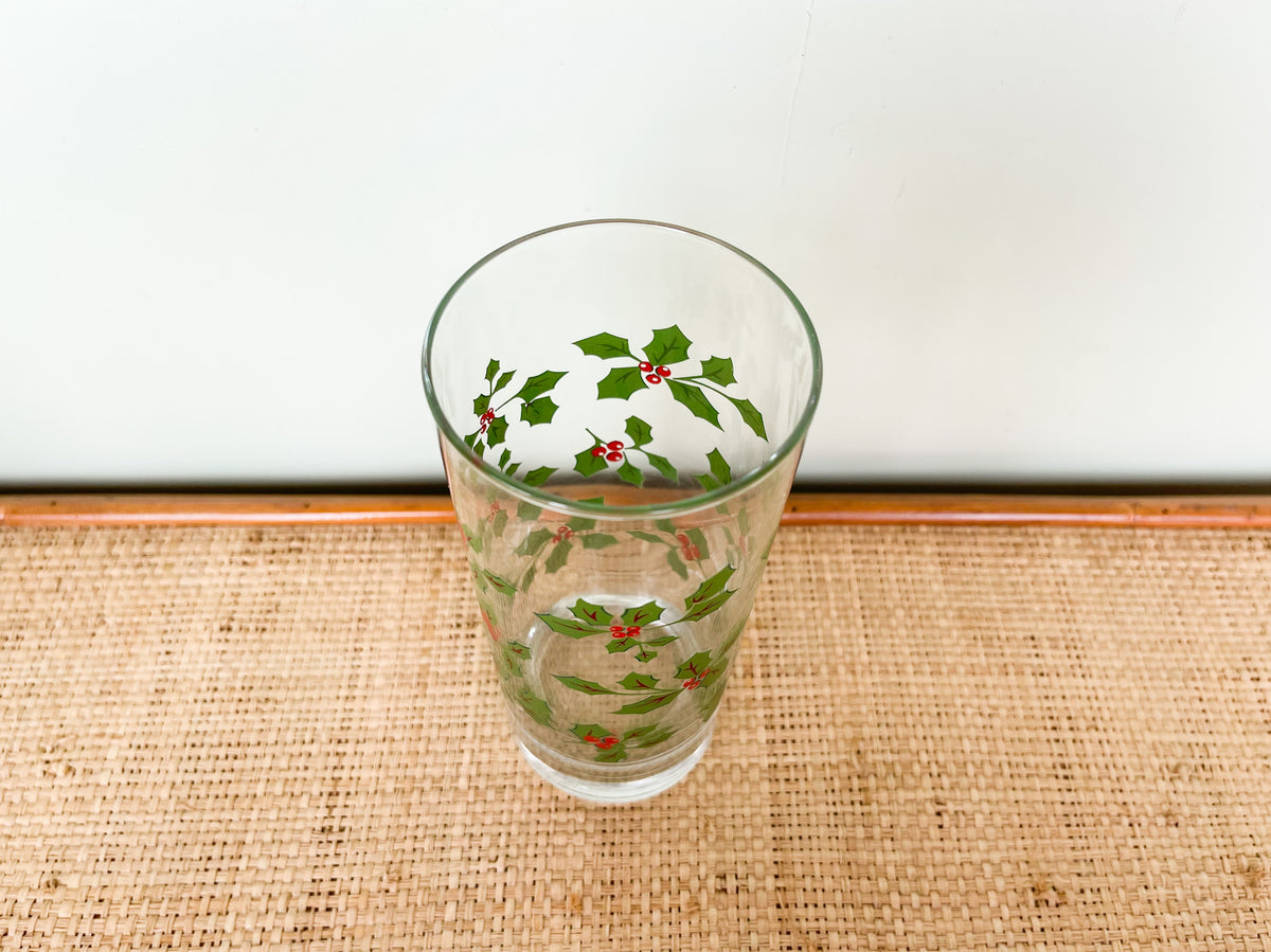 Set of Six Holly Glassware