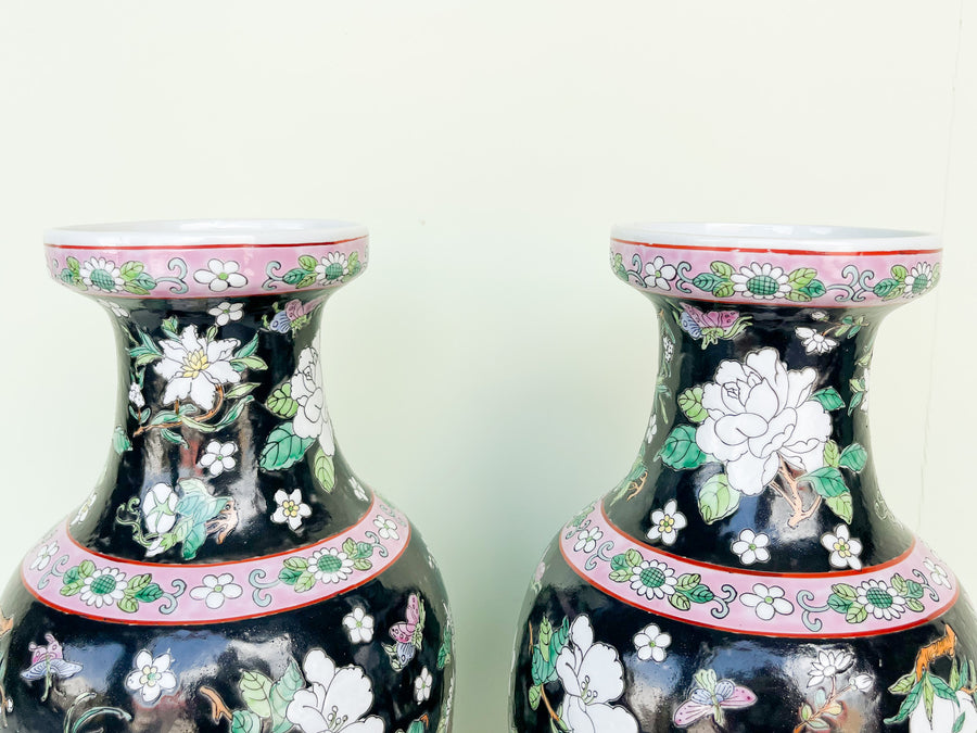 Pair of Chic Chinoiserie Vases