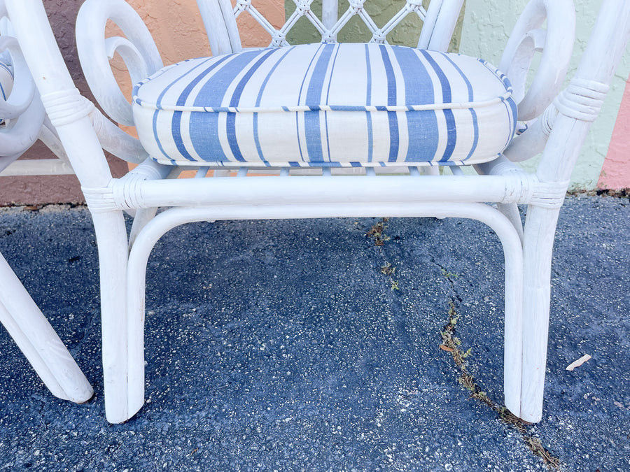 Pair of Island Whimsy Rattan Balloon Back Chairs