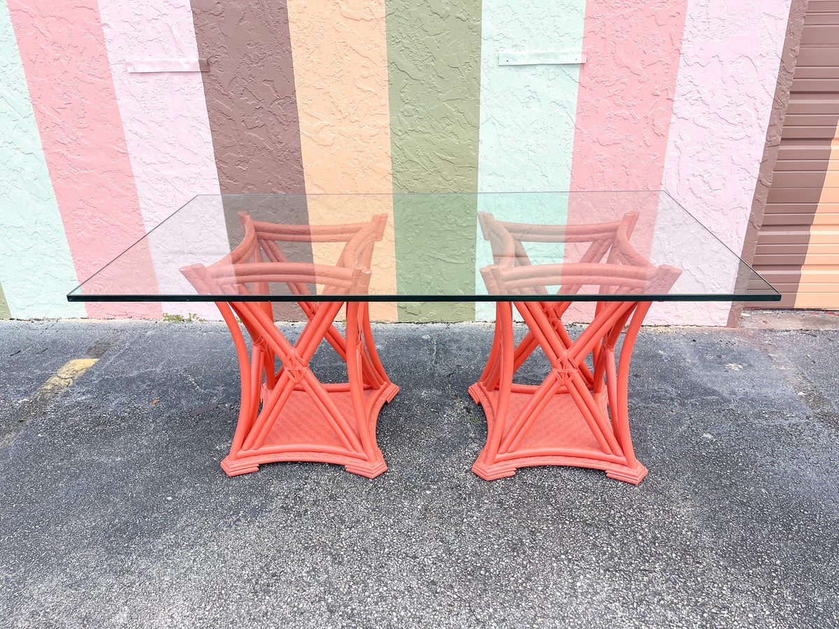 Coral Reefer Rattan Table