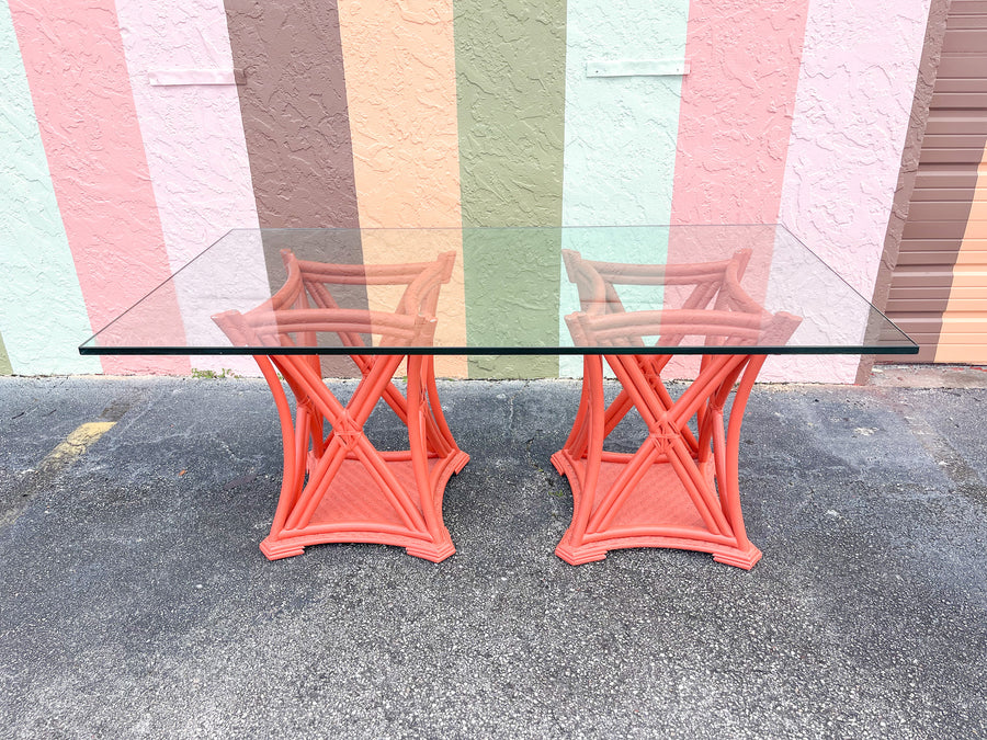 Coral Reefer Rattan Table