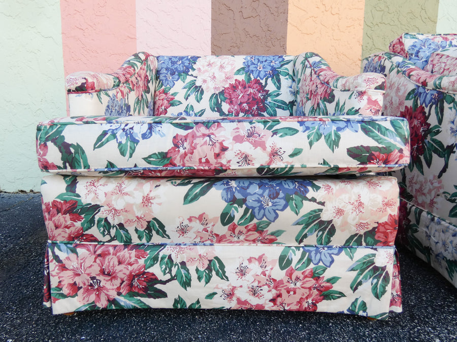 Pair of Floral Upholstered Chairs