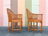 Pair of Tortoiseshell Rattan Brighton Style Chairs