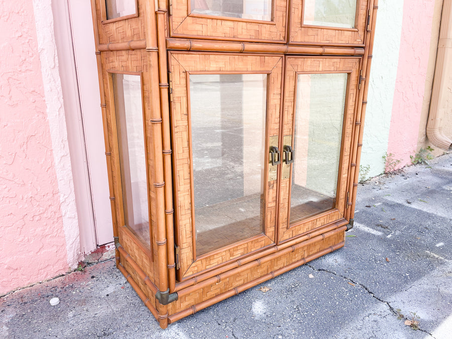 Faux Bamboo and Rattan Cabinet