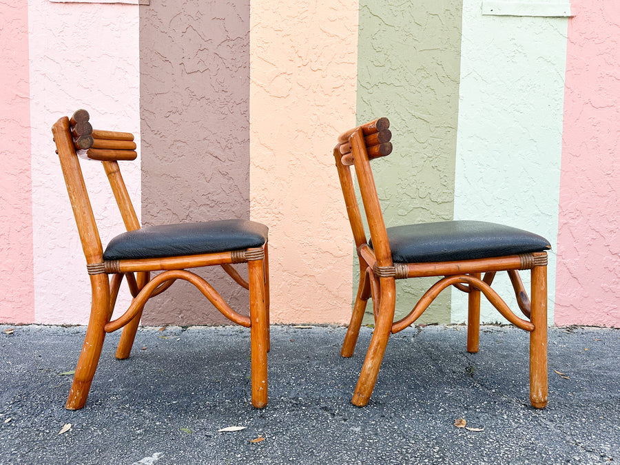 Pair of Rattan Side Chairs
