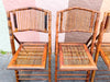 Set of Eight Tortoiseshell Rattan Folding Chairs