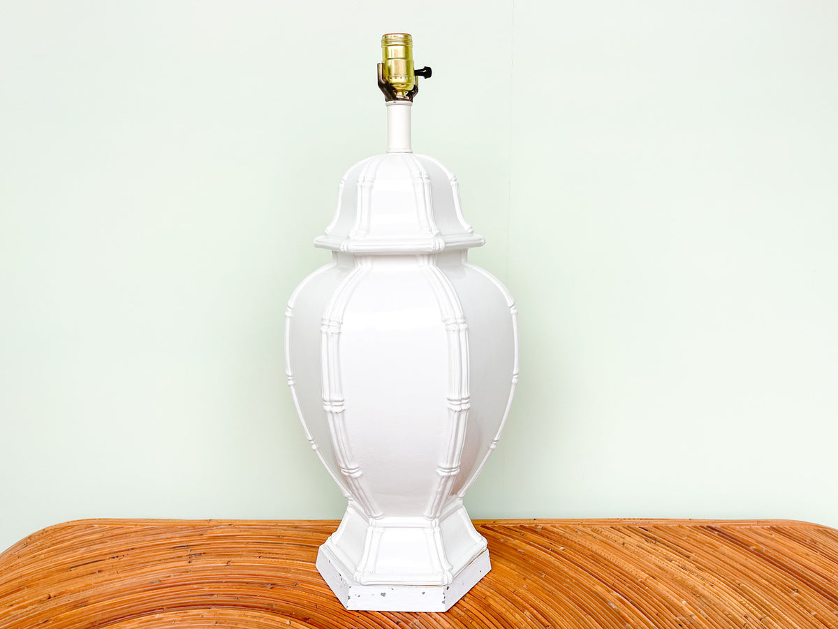 Italian Faux Bamboo Ginger Jar Lamp