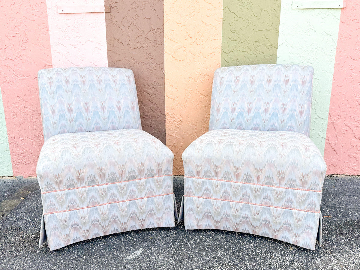 Pair of Upholstered Slipper Chairs