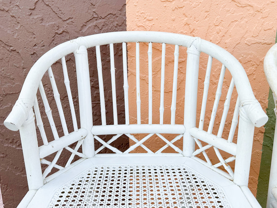 Pair of Brighton Style Rattan Bar Stools