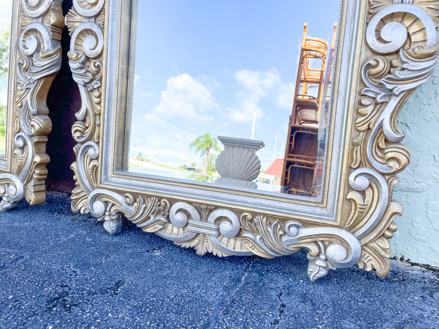 Pair of Hollywood Regency Shell Mirrors