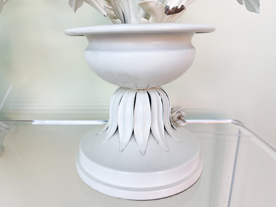 Pair of Italian Tole Flower Lamps