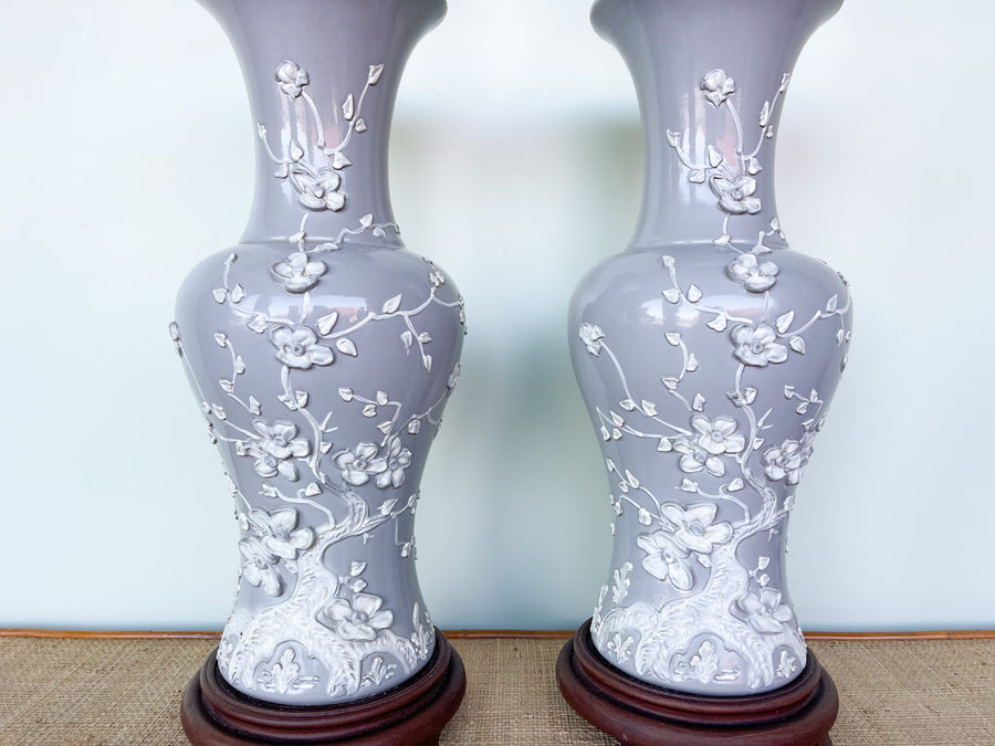 Pair of Chic Gray Icing Lamps