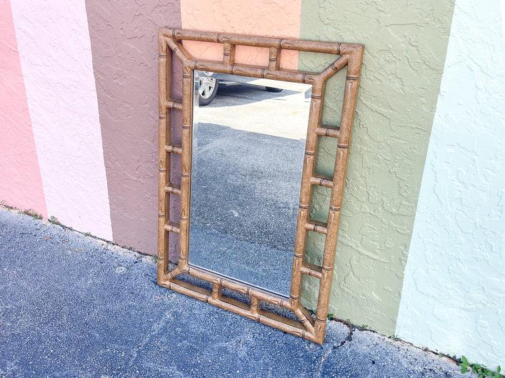 Faux Bamboo Cut Out Mirror