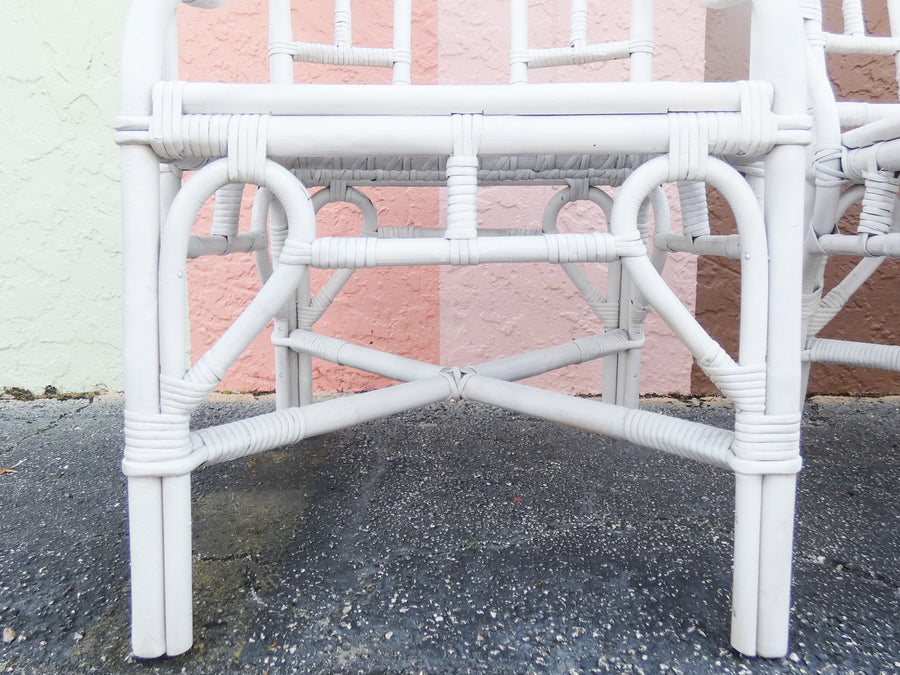 Pair of Painted Rattan Arm Chairs